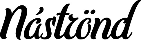 Vorschau des Bootsnamens "Náströnd" als Schriftzug für "Bootsbeschriftung Klassisch 62"