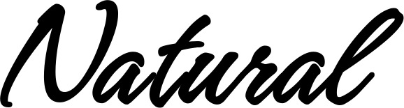 Vorschau des Bootsnamens "Natural" als Schriftzug für "Bootsbeschriftung Klassisch 71"
