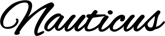 Vorschau des Bootsnamens "Nauticus" als Schriftzug für "Style Klassisch 35"