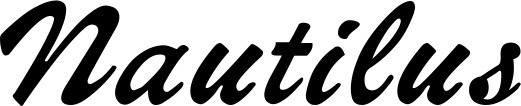 Vorschau des Bootsnamens "Nautilus" als Schriftzug für "Bootsbeschriftung Klassisch 12"