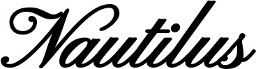 Vorschau des Bootsnamens "Nautilus" als Schriftzug für "Style Klassisch 107"