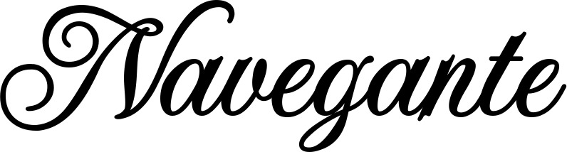 Vorschau des Bootsnamens "Navegante" als Schriftzug für "Bootsbeschriftung Klassisch 70"