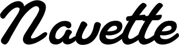 Vorschau des Bootsnamens "Navette" als Schriftzug für "Bootsbeschriftung Klassisch 65"