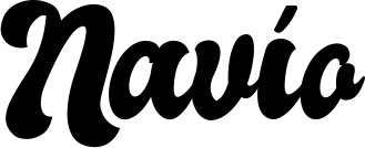 Vorschau des Bootsnamens "Navío" als Schriftzug für "Bootsbeschriftung Klassisch 41"