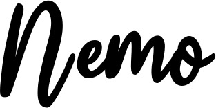 Vorschau des Bootsnamens "Nemo" als Schriftzug für "Bootsbeschriftung Klassisch 74"