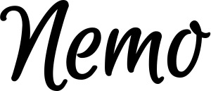 Vorschau des Bootsnamens "Nemo" als Schriftzug für "Bootsbeschriftung Klassisch 105"