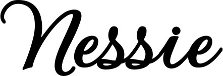 Vorschau des Bootsnamens "Nessie" als Schriftzug für "Bootsbeschriftung Klassisch 69"
