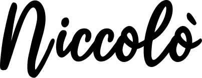 Vorschau des Bootsnamens "Niccolò" als Schriftzug für "Bootsbeschriftung Klassisch 74"