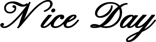 Vorschau des Bootsnamens "Nice Day" als Schriftzug für "Bootsbeschriftung Klassisch 107"