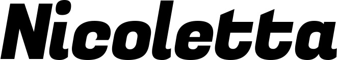 Vorschau des Bootsnamens "Nicoletta" als Schriftzug für "Bootsbeschriftung Kursiv 04"