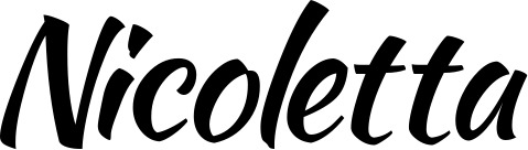 Vorschau des Bootsnamens "Nicoletta" als Schriftzug für "Bootsbeschriftung Klassisch 73"