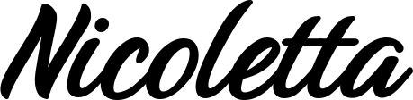 Vorschau des Bootsnamens "Nicoletta" als Schriftzug für "Bootsbeschriftung Klassisch 48"