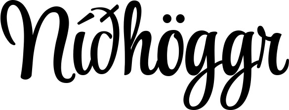 Vorschau des Bootsnamens "Níðhöggr" als Schriftzug für "Bootsbeschriftung Klassisch 101"