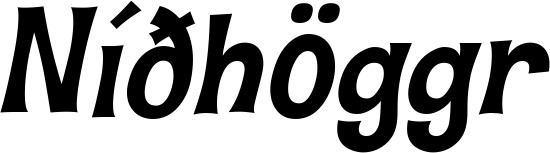 Vorschau des Bootsnamens "Níðhöggr" als Schriftzug für "Bootsbeschriftung Klassisch 23"