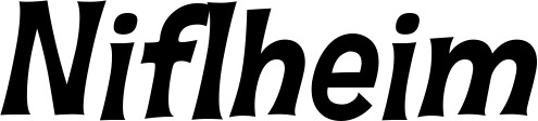 Vorschau des Bootsnamens "Niflheim" als Schriftzug für "Bootsbeschriftung Klassisch 23"