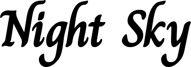 Vorschau des Bootsnamens "Night Sky" als Schriftzug für "Bootsbeschriftung Klassisch 51"