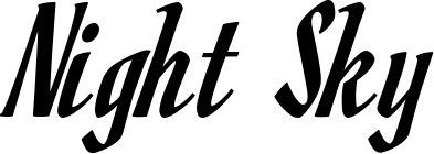 Vorschau des Bootsnamens "Night Sky" als Schriftzug für "Bootsbeschriftung Klassisch 93"