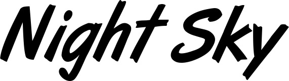 Vorschau des Bootsnamens "Night Sky" als Schriftzug für "Bootsbeschriftung Klassisch 38"