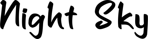 Vorschau des Bootsnamens "Night Sky" als Schriftzug für "Bootsbeschriftung Klassisch 95"