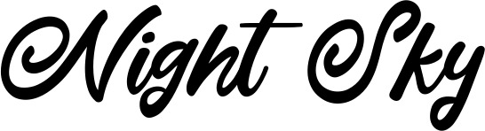 Vorschau des Bootsnamens "Night Sky" als Schriftzug für "Bootsbeschriftung Klassisch 102"