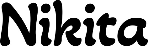 Vorschau des Bootsnamens "Nikita" als Schriftzug für "Bootsbeschriftung Klassisch 103"