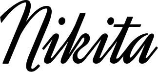 Vorschau des Bootsnamens "Nikita" als Schriftzug für "Style Klassisch 44"