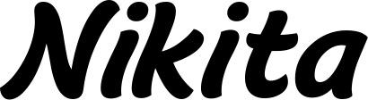 Vorschau des Bootsnamens "Nikita" als Schriftzug für "Bootsbeschriftung Klassisch 14"