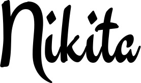 Vorschau des Bootsnamens "Nikita" als Schriftzug für "Bootsbeschriftung Klassisch 63"
