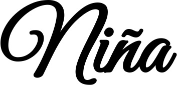 Vorschau des Bootsnamens "Niña" als Schriftzug für "Bootsbeschriftung Klassisch 68"