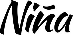 Vorschau des Bootsnamens "Niña" als Schriftzug für "Bootsbeschriftung Klassisch 73"