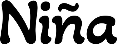 Vorschau des Bootsnamens "Niña" als Schriftzug für "Bootsbeschriftung Klassisch 103"