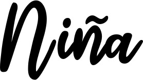 Vorschau des Bootsnamens "Niña" als Schriftzug für "Bootsbeschriftung Klassisch 74"