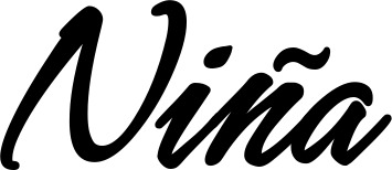 Vorschau des Bootsnamens "Niña" als Schriftzug für "Bootsbeschriftung Klassisch 71"