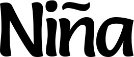 Vorschau des Bootsnamens "Niña" als Schriftzug für "Bootsbeschriftung Klassisch 94"