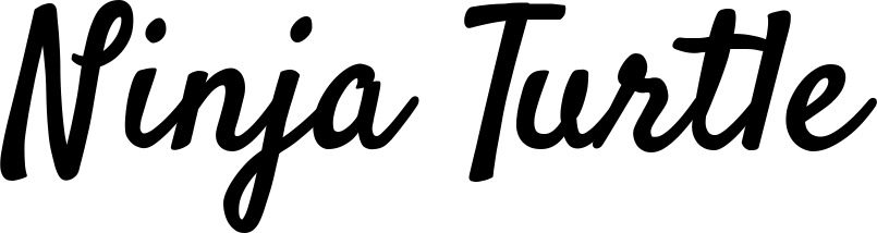 Vorschau des Bootsnamens "Ninja Turtle" als Schriftzug für "Bootsbeschriftung Klassisch 96"