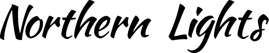 Vorschau des Bootsnamens "Northern Lights" als Schriftzug für "Bootsbeschriftung Klassisch 73"