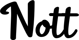 Vorschau des Bootsnamens "Nott" als Schriftzug für "Bootsbeschriftung Klassisch 75"