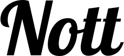 Vorschau des Bootsnamens "Nott" als Schriftzug für "Bootsbeschriftung Neu 50"