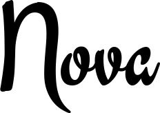 Vorschau des Bootsnamens "Nova" als Schriftzug für "Bootsbeschriftung Klassisch 63"