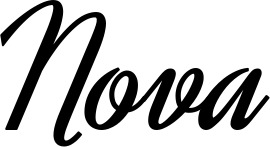 Vorschau des Bootsnamens "Nova" als Schriftzug für "Bootsbeschriftung Klassisch 44"