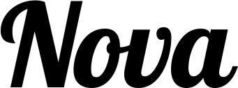 Vorschau des Bootsnamens "Nova" als Schriftzug für "Bootsbeschriftung Neu 60"