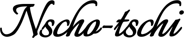 Vorschau des Bootsnamens "Nscho-tschi" als Schriftzug für "Bootsbeschriftung Klassisch 58"