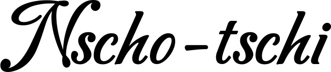 Vorschau des Bootsnamens "Nscho-tschi" als Schriftzug für "Bootsbeschriftung Klassisch 50"