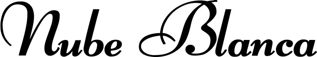 Vorschau des Bootsnamens "Nube Blanca" als Schriftzug für "Bootsbeschriftung Klassisch 76-A"