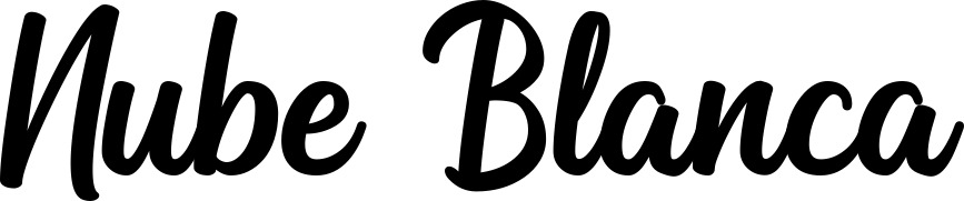 Vorschau des Bootsnamens "Nube Blanca" als Schriftzug für "Bootsbeschriftung Klassisch 43"