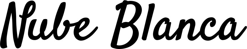 Vorschau des Bootsnamens "Nube Blanca" als Schriftzug für "Bootsbeschriftung Klassisch 96"