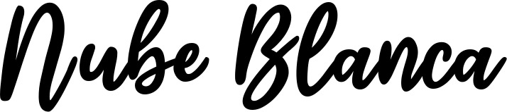 Vorschau des Bootsnamens "Nube Blanca" als Schriftzug für "Bootsbeschriftung Klassisch 74"