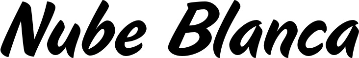 Vorschau des Bootsnamens "Nube Blanca" als Schriftzug für "Bootsbeschriftung Klassisch 19"