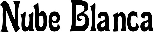 Vorschau des Bootsnamens "Nube Blanca" als Schriftzug für "Bootsbeschriftung Neu 44"