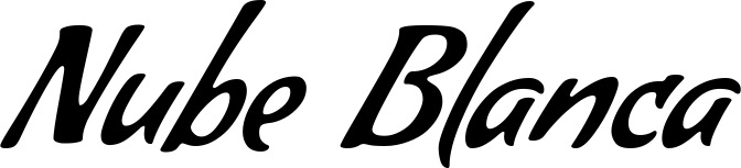Vorschau des Bootsnamens "Nube Blanca" als Schriftzug für "Bootsbeschriftung Klassisch 57"